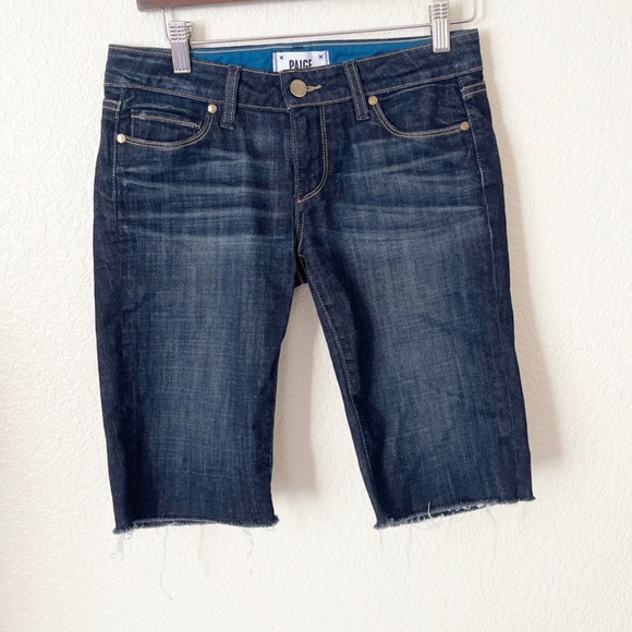 Paige Dark Wash Bermuda Shorts - Picture 3 of 6